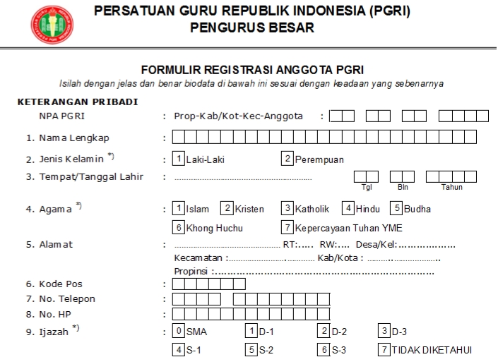 Pendaftaran PGRI Semarang - Persatuan Guru Republik Indonesia Cabang Semarang